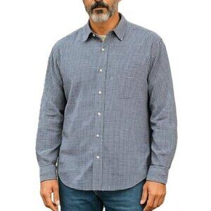 Tommy Bahama Jeans Shirt Island Crafted Button Up Long Sleeve Blue White L XL